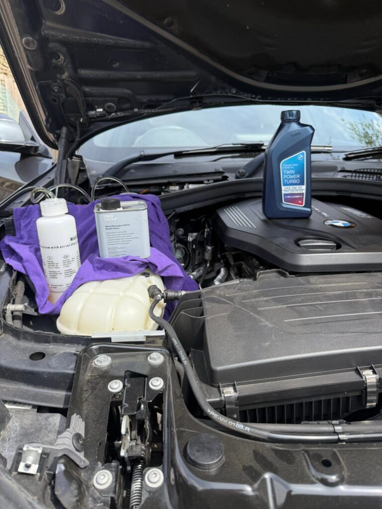 servicing a car